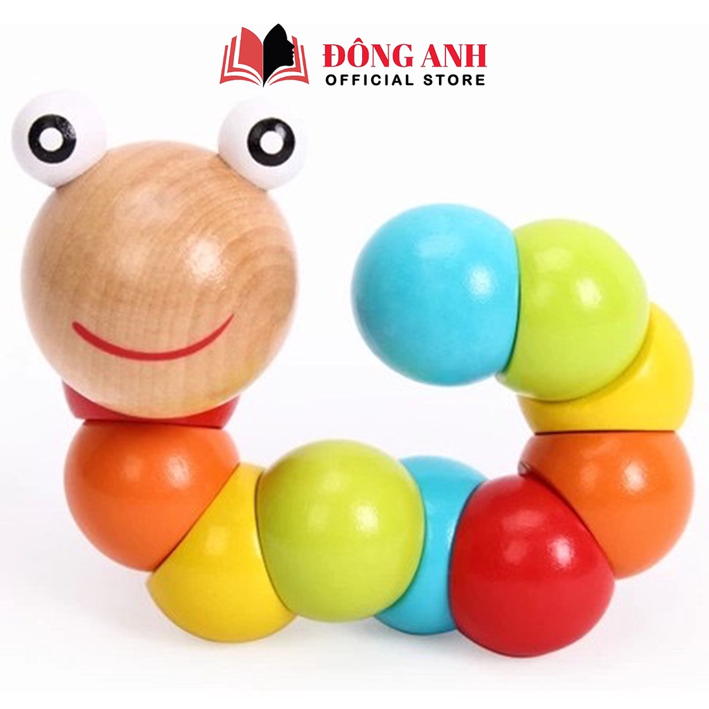 Đồ chơi sâu gỗ uốn dẻo Baostore giúp bé nhận biết màu sắc dành cho trẻ từ 12 tháng tuổi trở lên