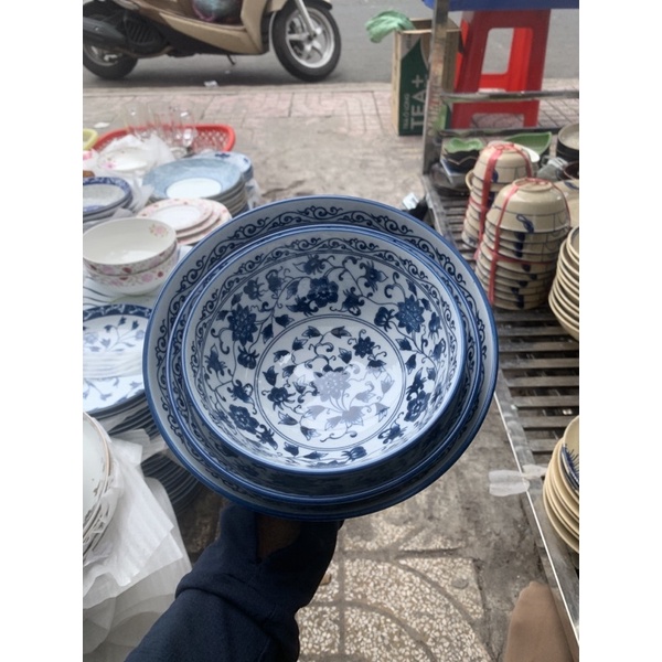 tô sứ hoa văn xanh cổ điển
