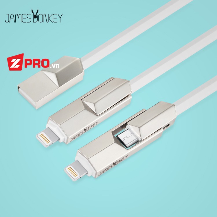 Dây cáp 2 in 1 Lightning và Micro USB 1.2m James Donkey