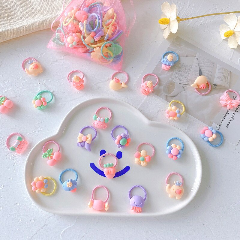 Set 40 Dây Cột Tóc Co Giãn Phù Hợp Cho Bé Gái