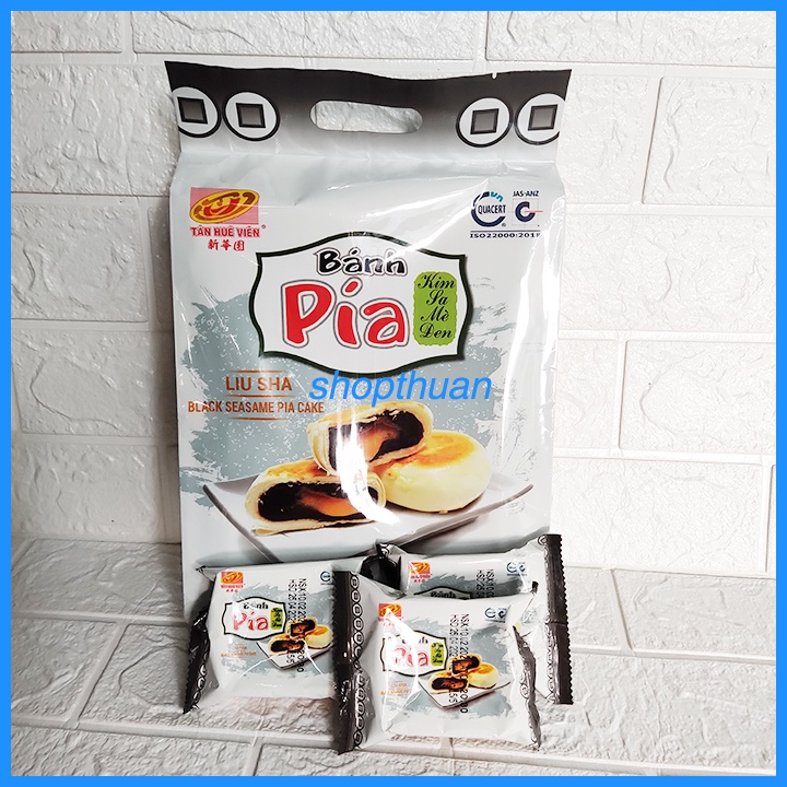 Bánh pía kim sa mè đen 480gr ( 12 cái x 40 gr ) - Tân Huê Viên