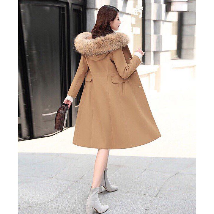 ÁO KHOÁC DẠ FROM DÀI PHỐI NÓN KÈM LÔNG MSP-AK586450VN | BigBuy360 - bigbuy360.vn