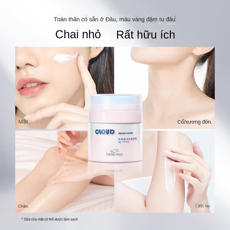 CandyMoyo Kem trang điểm làm sáng da tông màu kem che khuyết điểm trang điểm nude dưỡng ẩm