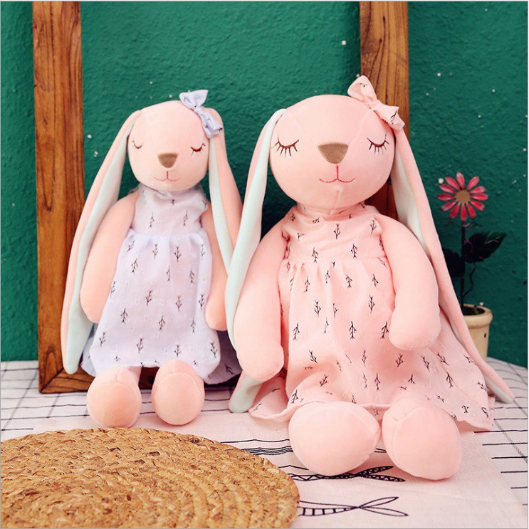 Gâu Bông Thỏ Tai Dài Mặc Váy Dài 45cm [ Diabrand ]