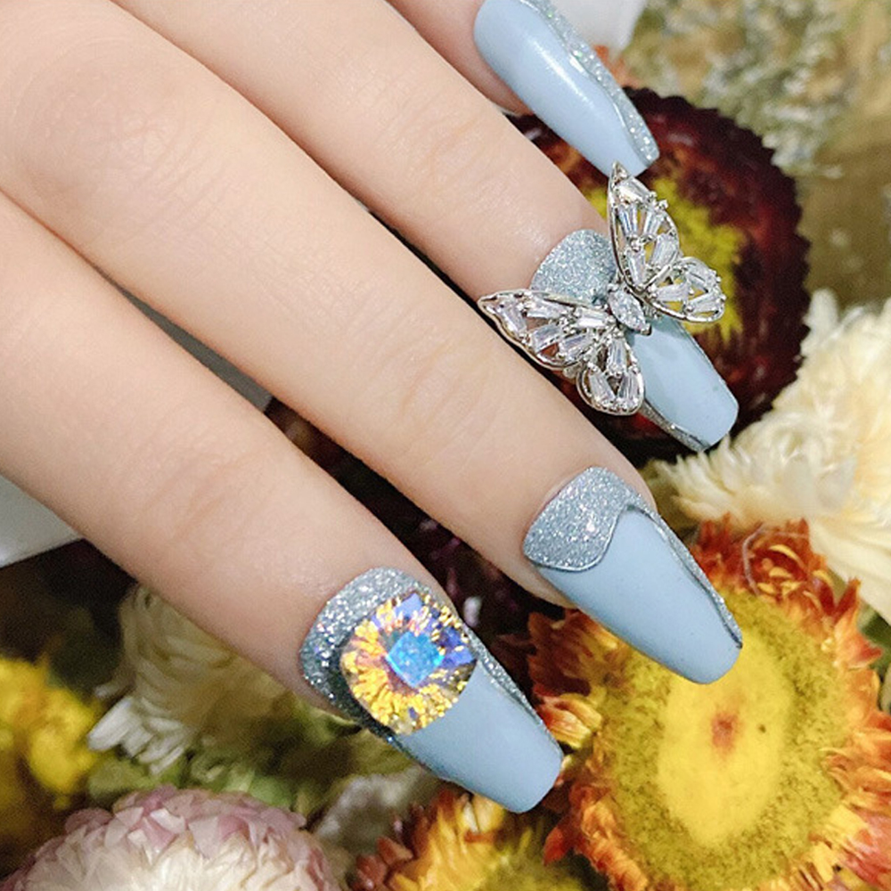 [Hàng mới về] Set 10 hạt đính trang trí móng hình bướm 3D độc đáo