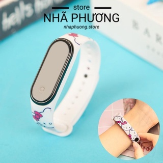 Đồng hồ CẢM ỨNG Hello Kitty, Doraemon, Sasuke, Naruto, Minions, Dragon Ball, kiểu dáng miband CHỐNG NƯỚC
