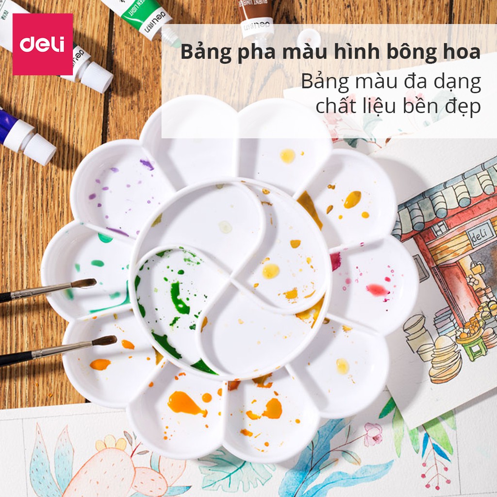 Khay pha màu 10/14 ngăn Deli - 1 chiếc - 9402/9403