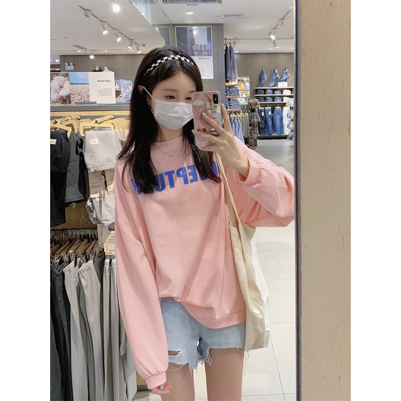 Áo nỉ nữ dài tay cổ tròn thời trang Hàn
 | BigBuy360 - bigbuy360.vn