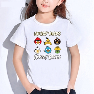 Áo Thun Ngắn Tay In Hình Angry Bird Ngộ Nghĩnh Dành Cho Các Bé