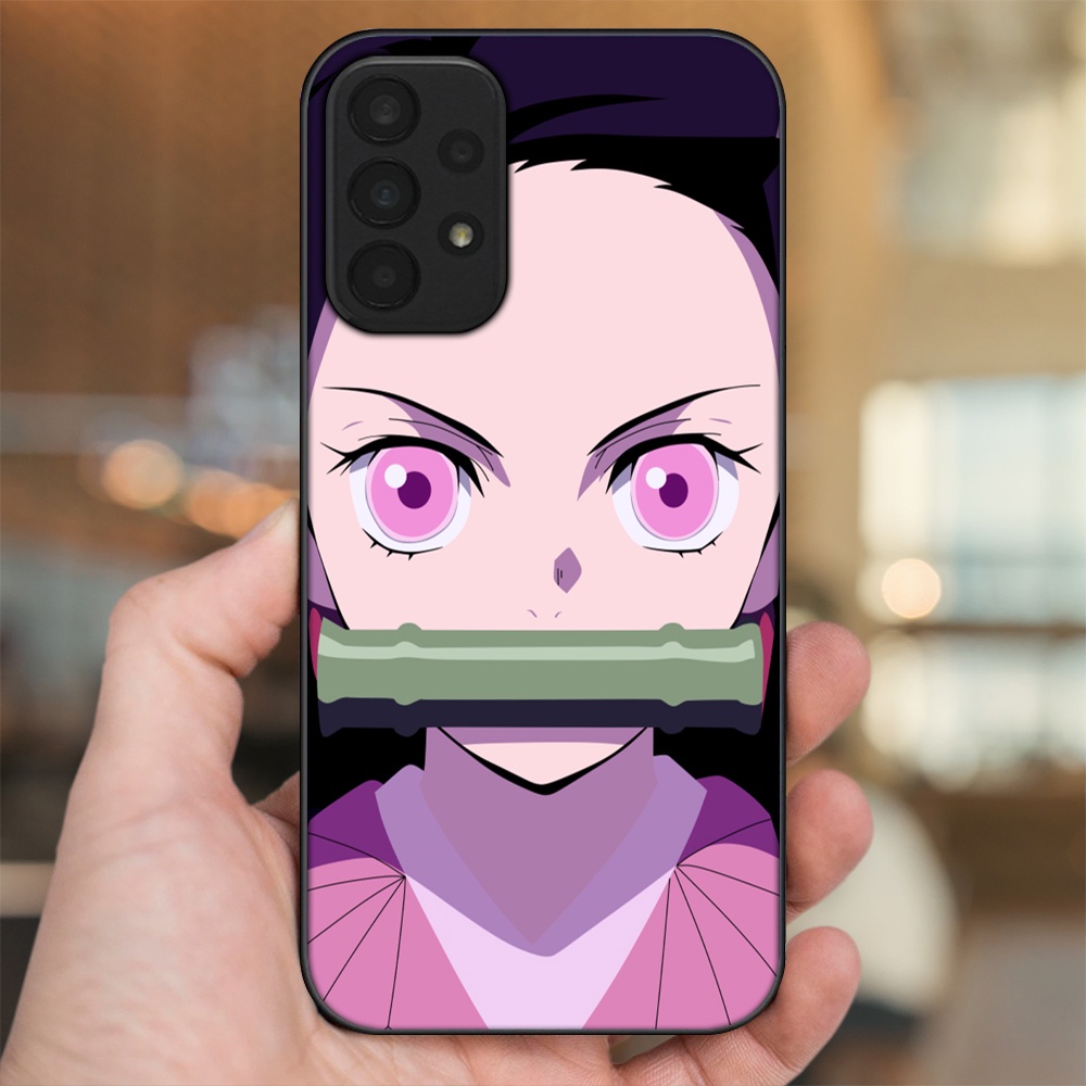 Ốp lưng Samsung A23 viền đen in hình Nezuko Kimetsu no Yaiba