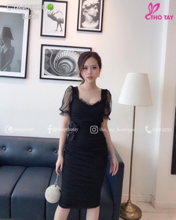 Đầm body lưới hồng
