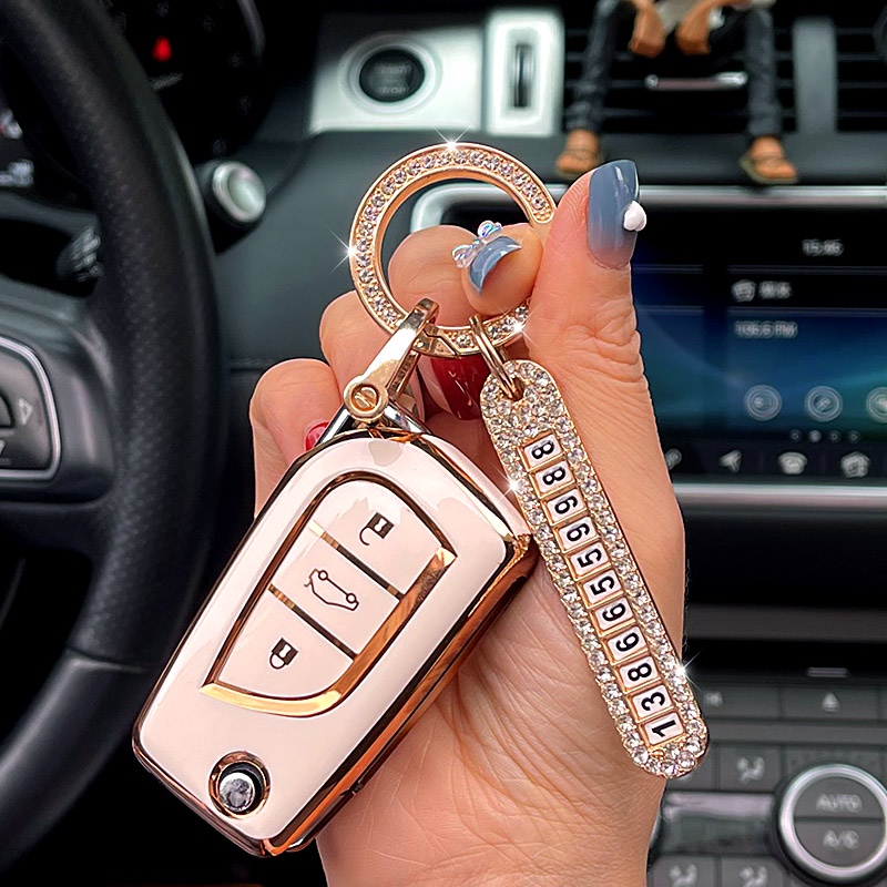 Vỏ TPU Đựng Chìa Khóa Điều Khiển Từ Xa Chống Mất Cho Xe Toyota Prius Camry Corolla C-HR CHR RAV4 Prado