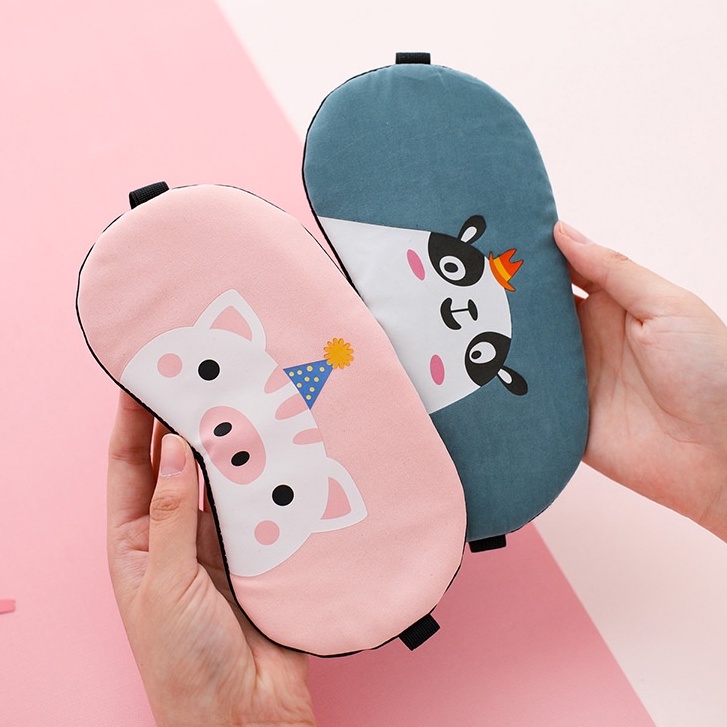 Bịt mắt chống mỏi có miếng gel massage lạnh, hoạ tiết dễ thương