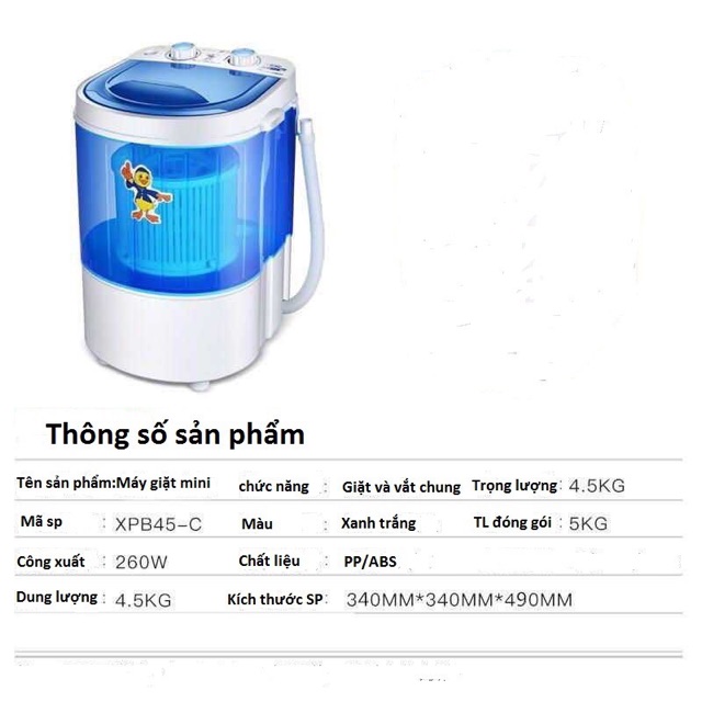 Máy giặt mini gia đình - trẻ sơ sinh - cá nhân nhỏ gọn tiện dụng, tiết kiệm tối đa diện tích, thời gian, điện nước