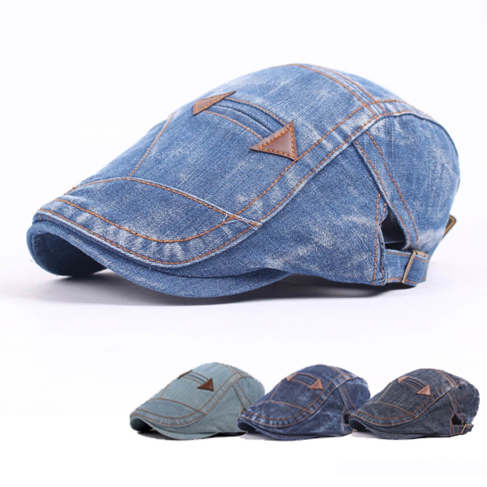 Mũ Beret Vải Jean Chống Nắng Phong Cách Vintage Dành Cho Nam Nữ