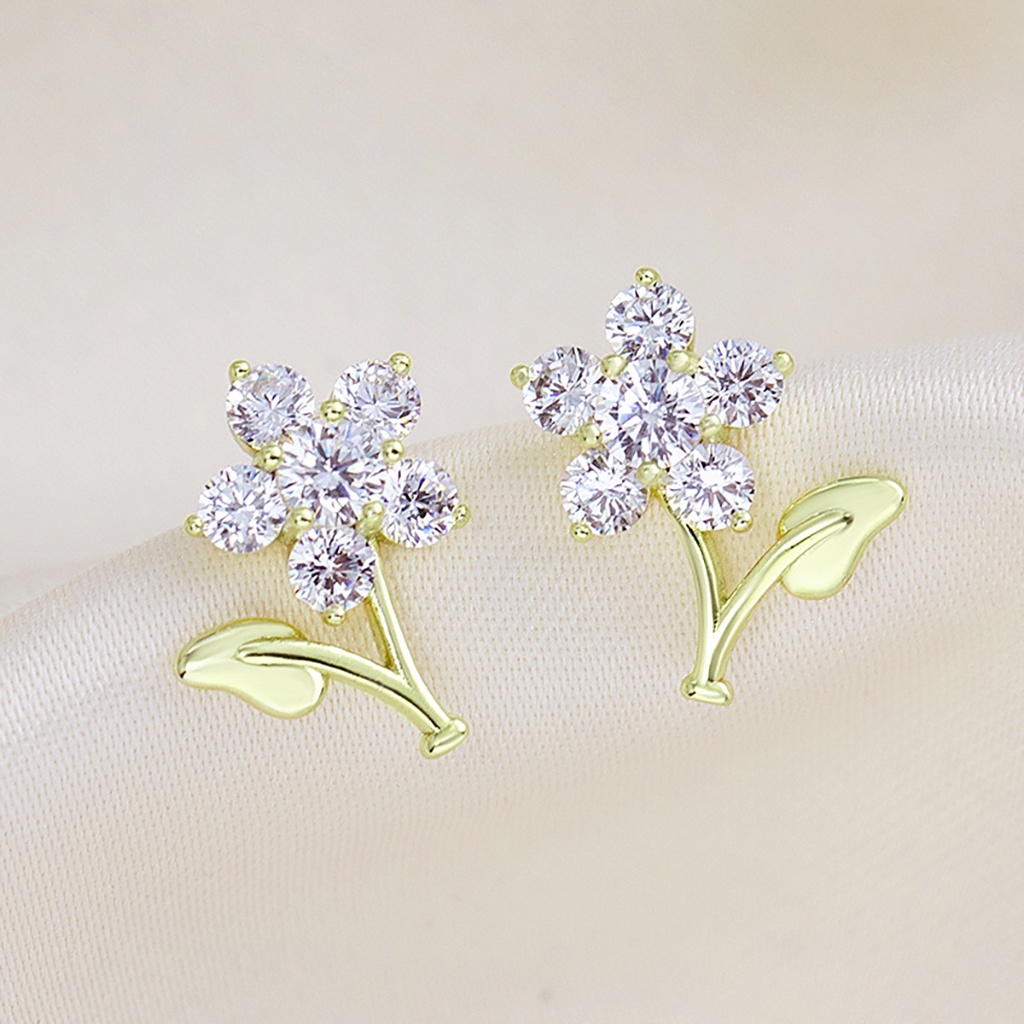 Hoa tai nữ ATJ9088 thiết kế 5 cách đính đá kiểu mới - ANTA Jewelry