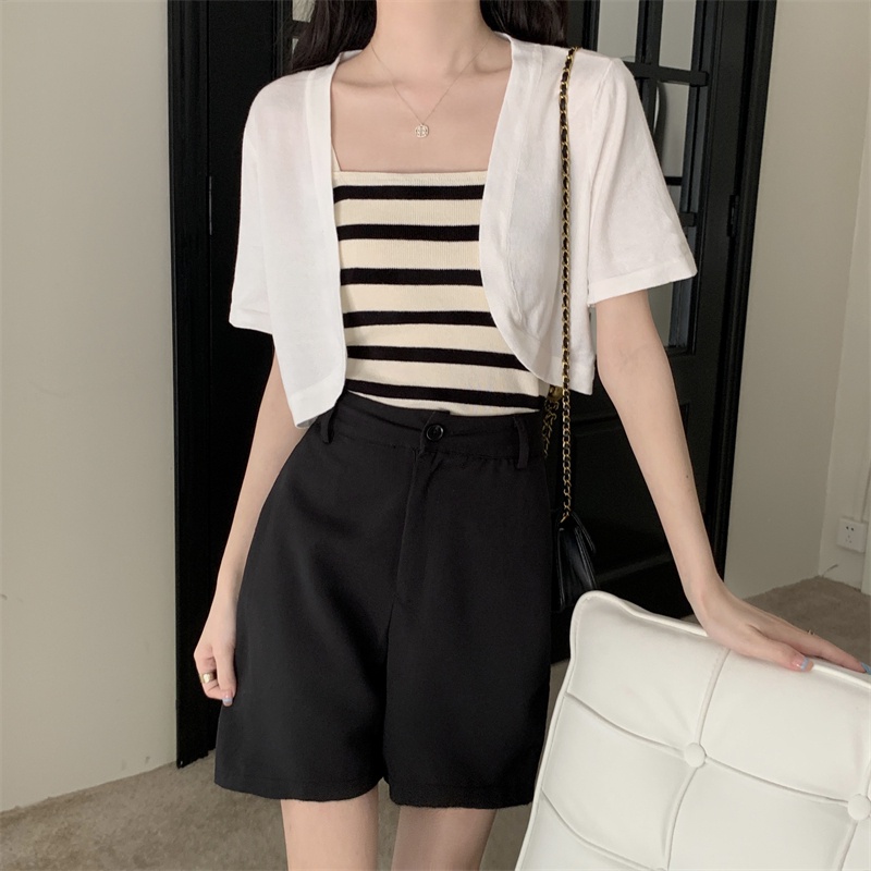 Áo Cardigan Dệt Kim Ngắn Tay Phong Cách Mới Mùa Hè 53581