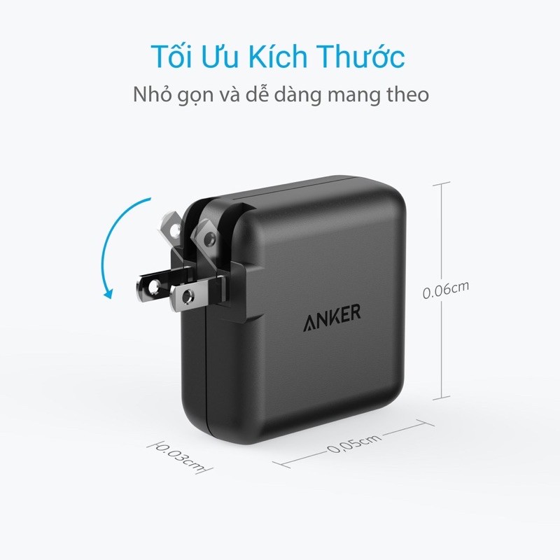 Củ sạc Anker Powerport Elite 2 cổng PIQ 24w - A2023 dành cho /Tablet táo