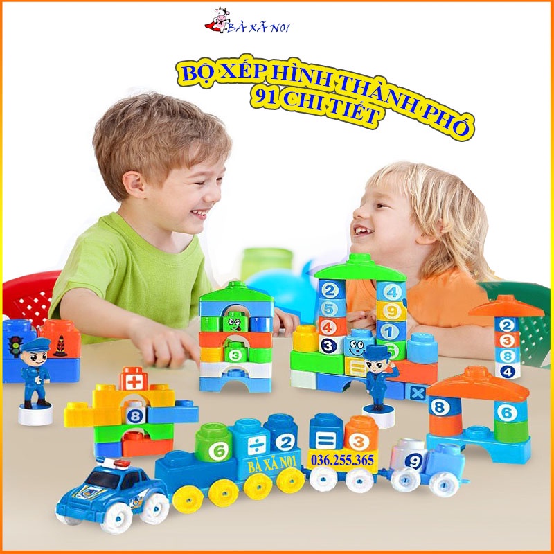 Bộ xếp hình giao thông thành phố 91 chi tiết - Bộ xếp hình thông minh sáng tạo