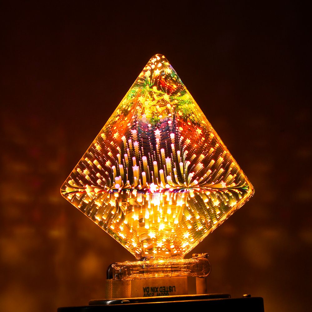 Bóng đèn led E27 3D A60/ ST64/ G80/ G95 từ thủy tinh 3d nhiều màu sắc dùng để trang trí nhà cửa tiện dụng