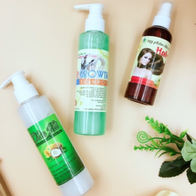 Bộ 3 (dầu gội bưởi,xịt bưởi mọc tóc,xả sữa dừa) mọc tóc,kích thích mọc tóc,ngăn rụng tóc,giảm gãy rụng tóc