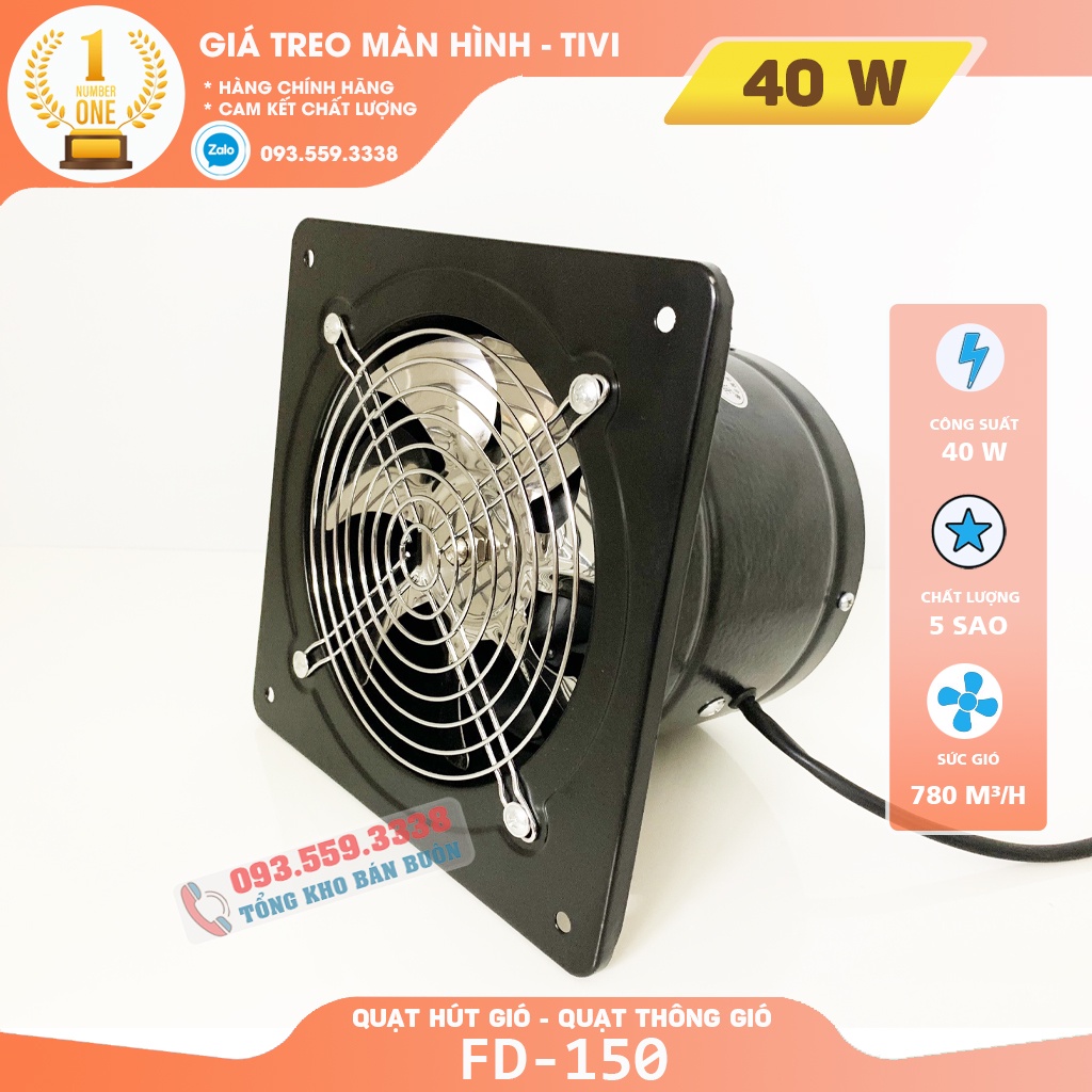 Quạt Hút Gió, Quạt Thông Gió FD 150 công xuất 40W - Quạt Hút Mùi Nhà Bếp , Nhà Vệ Sinh , Phòng Ngủ - Sức Gió 780 m3/h