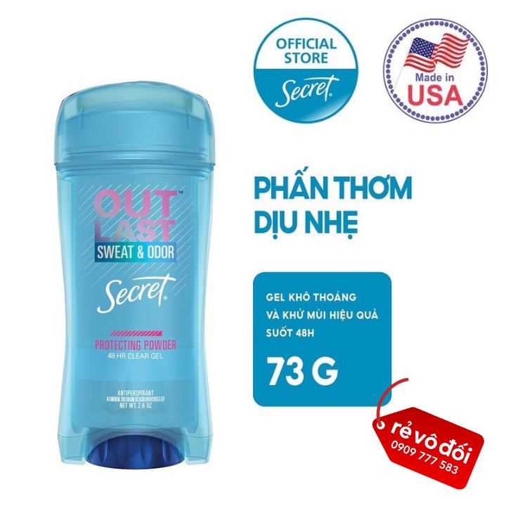 Lăn khử mùi Secret Clear dạng Gel ngăn tiết mồ hôi và khử mùi nữ dài lâu 73g - Mỹ | BigBuy360 - bigbuy360.vn