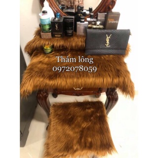 Combo thảm lông trải bàn trang điểm