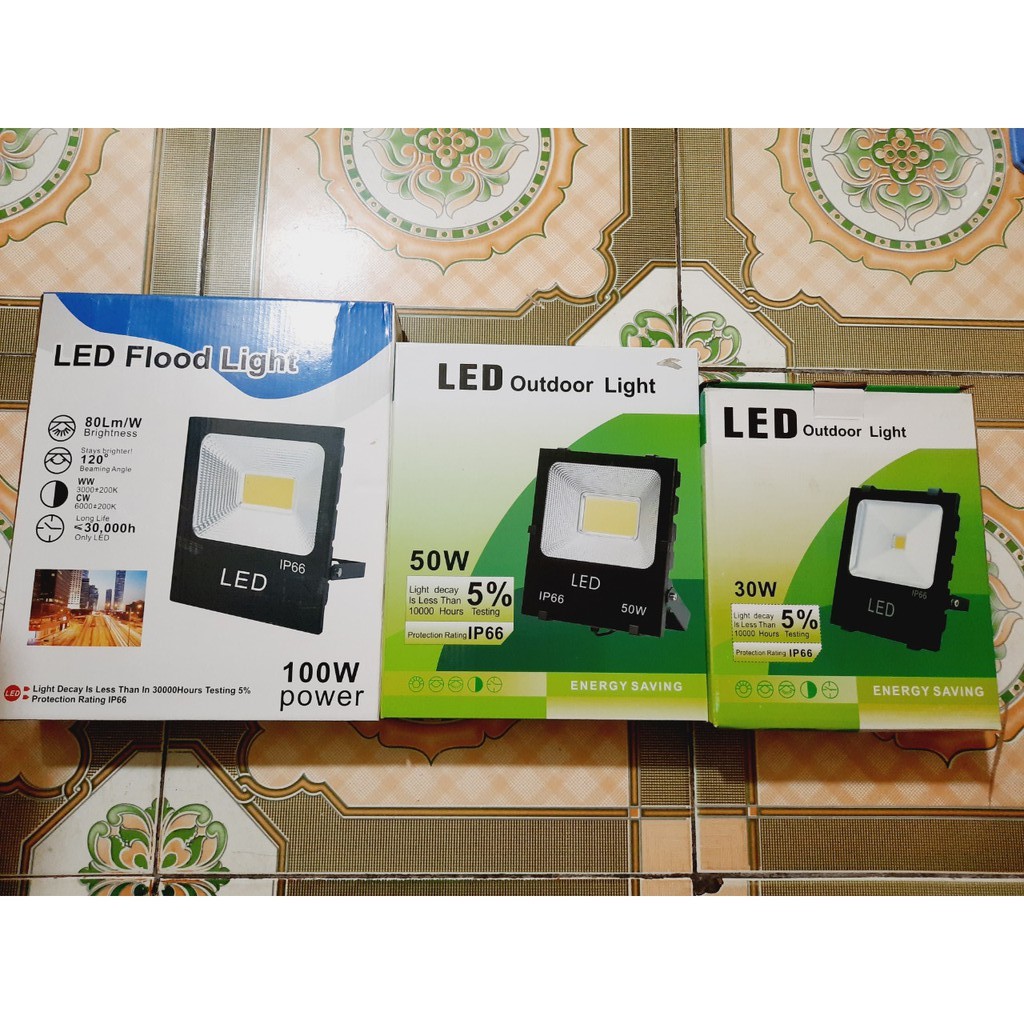 Đèn Pha Led 5054 COB IP66 30W/ 50W/ 100W Siêu sáng bền đẹp - Tiết Kiệm Điện - Chống Nước [BH 1 năm]