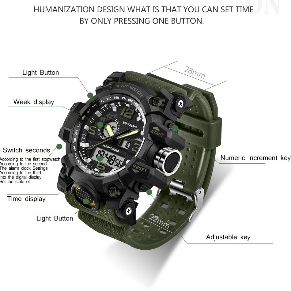 Đồng hồ SANDA thiết kế nam tính đẹp mắt cho nam | BigBuy360 - bigbuy360.vn