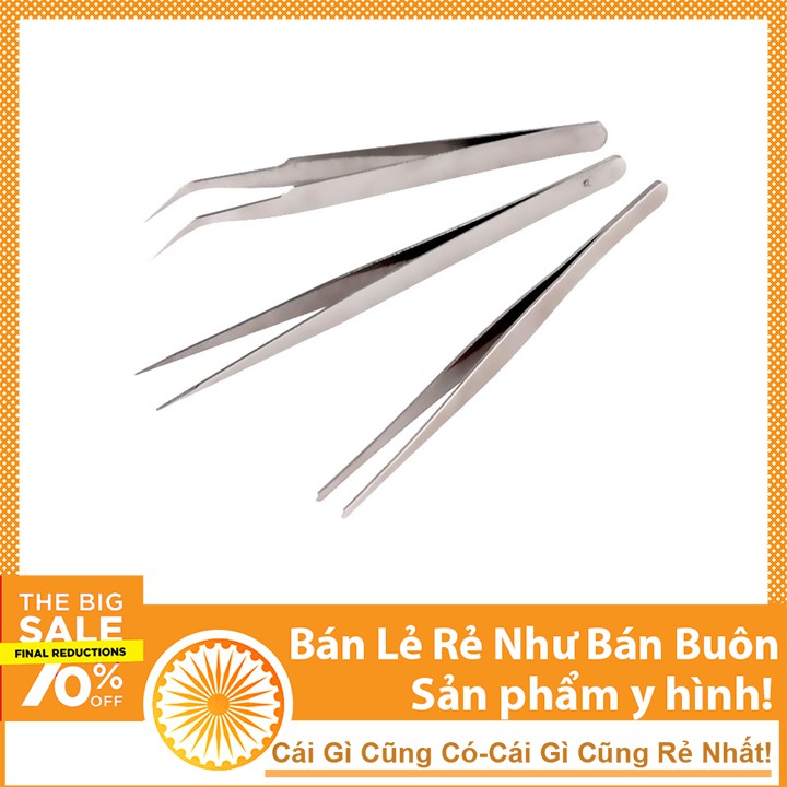 Bộ 3 Nhíp Kẹp Linh Kiện Điện Tử Vàng