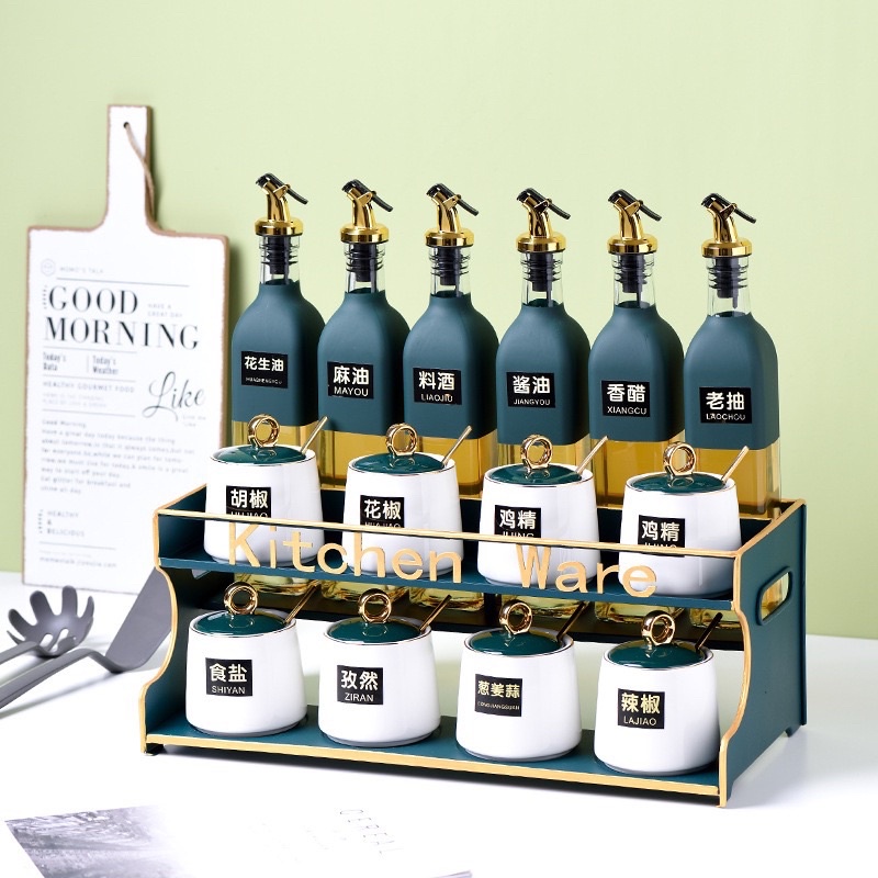 Bộ Gia Vị Gốm Sứ Kitchenware 11 Món Và 15 Món Thiết Kế Sang Trọng Cho Căn Bếp