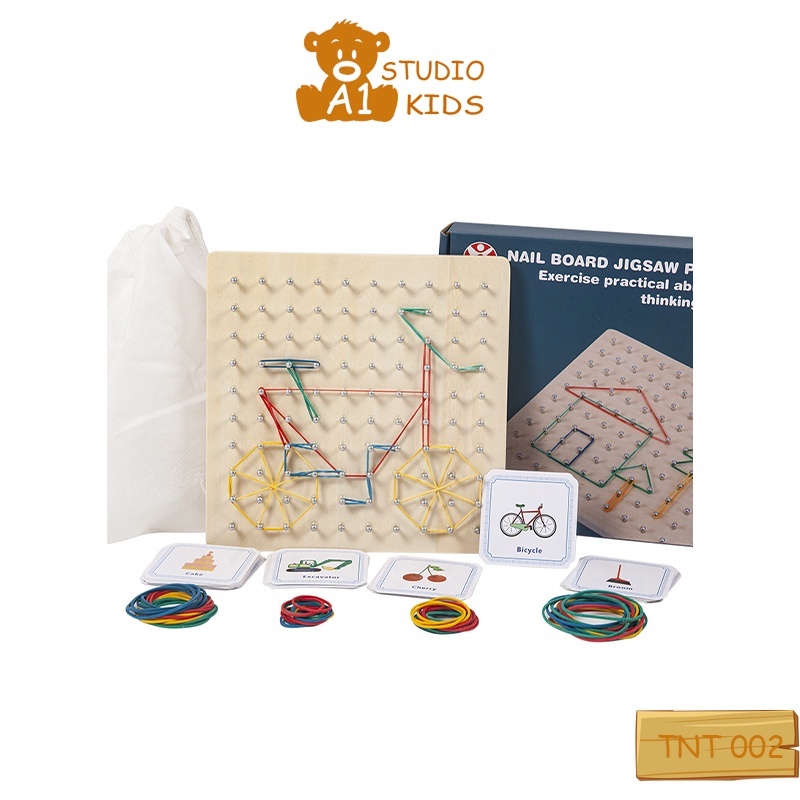 Đồ chơi giáo dục xếp hình bằng dây thun cho bé giúp bé phát triển tư duy - Đồ chơi montessori