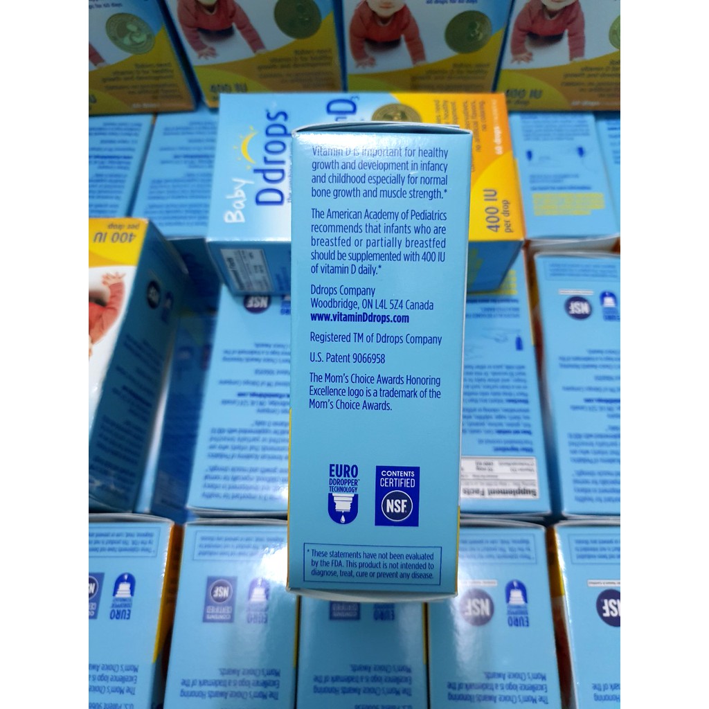 Vitamin D3 Drops - Baby DDrops bổ xung vitamin D cho bé 60 giọt và 90 giọt