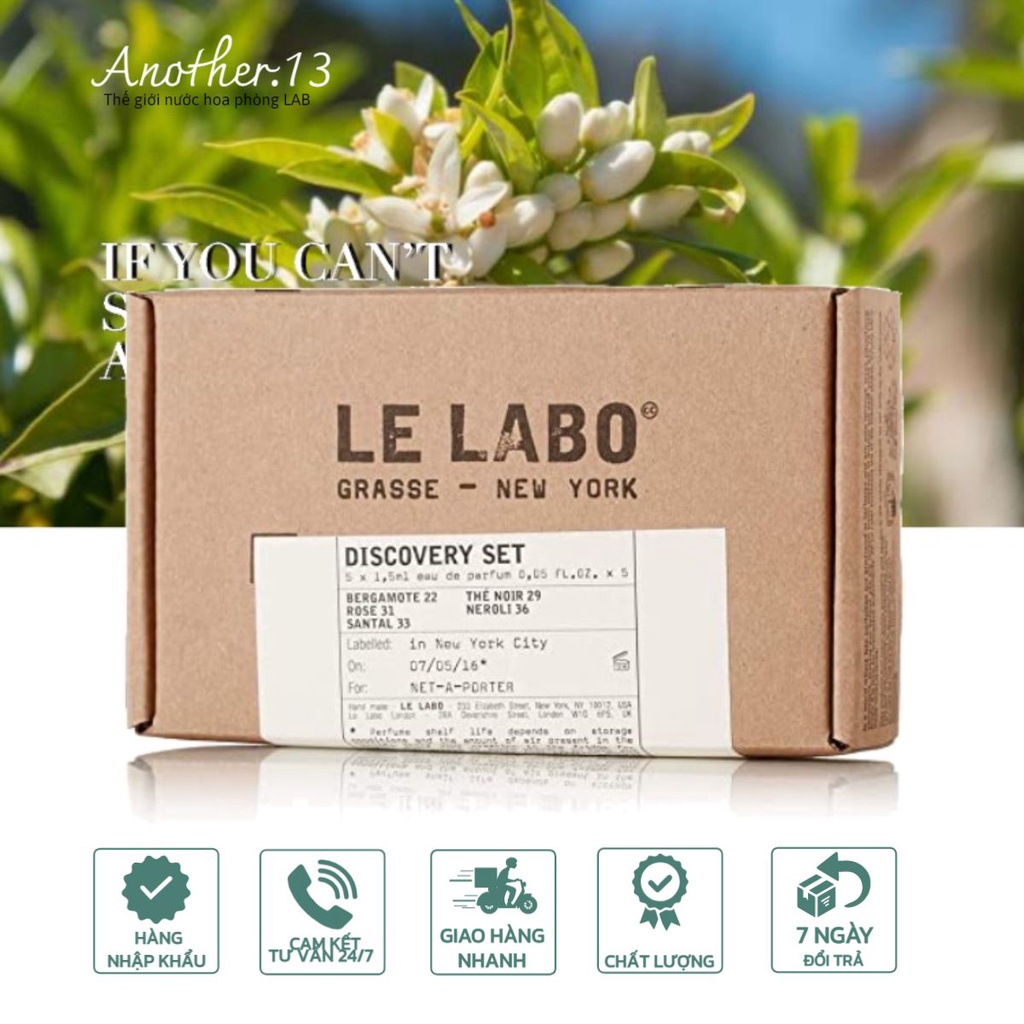 Set 5 chai nước hoa unisex Le Labo Rose 31/The Noir 29/Santal 33/ Bergamot 22/Tokyo Giaac 10 Travel Refill 5x10ml