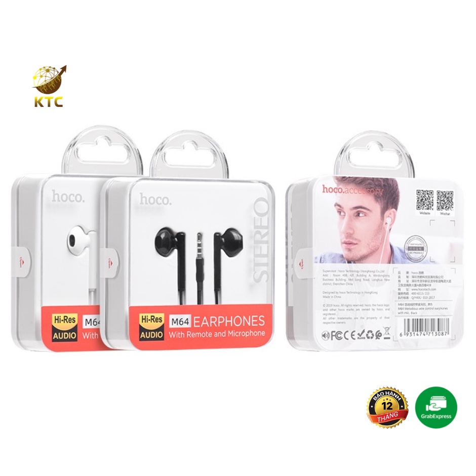 Tai nghe nhét tai có dây M64 Melodious có mic điều chỉnh âm lượng