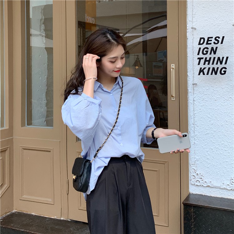  Xiaozhainv Áo sơ mi tay lửng dáng rộng kiểu Hàn Quốc | BigBuy360 - bigbuy360.vn