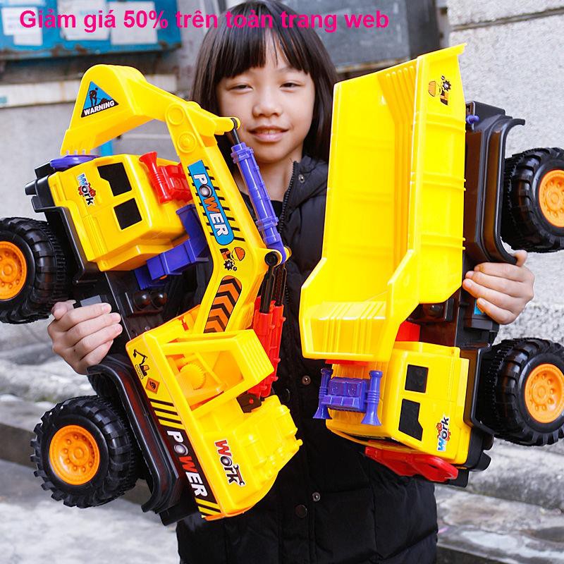 Đồ chơi máy xúc xe xây dựng cậu bé ô tô tải trộn cần cẩu quà tặng trẻ em