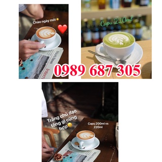 combo 10 bộ cốc đĩa cafe capuchino 220ml