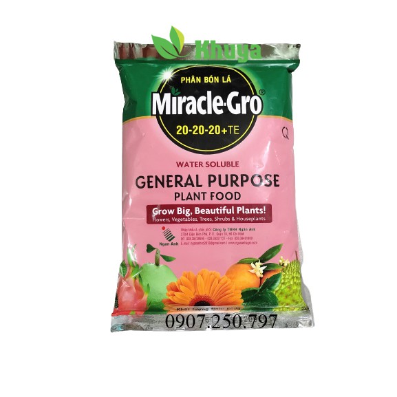 Phân bón lá Miracle Gro 20-20-20+TE gói 500gr Mập cây - Nuôi trái