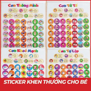 Set STICKER dạy bé ngoan ngoãn (450 sticker) - minh họa hoạt hình siêu dễ thương
