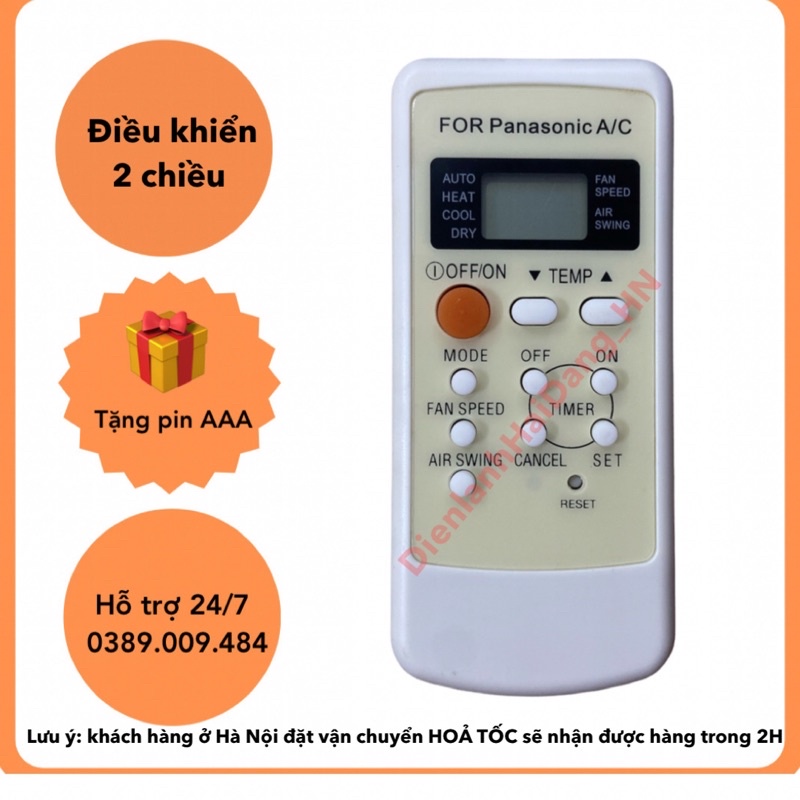 Điều khiển điều hoà Panasonic loại tốt hàng thay thế - Remote máy lạnh Panasonic loại tốt