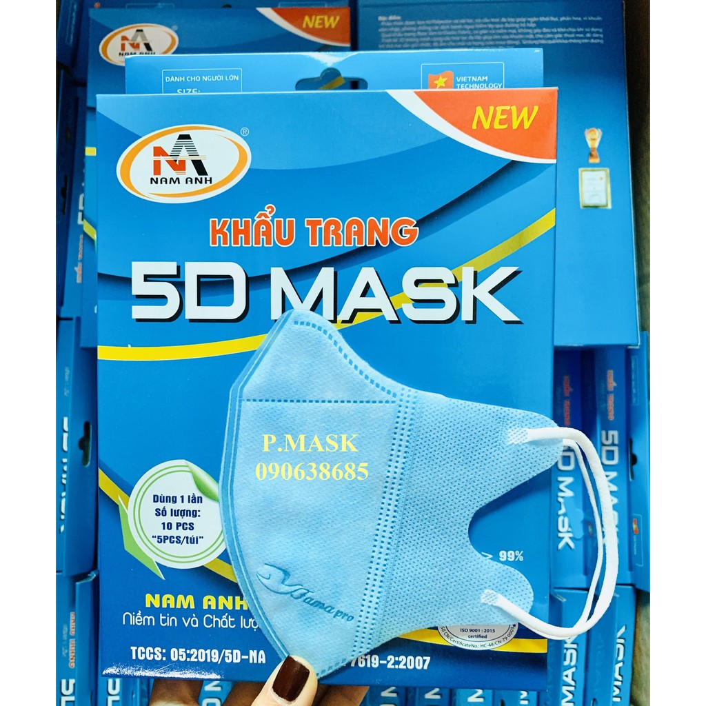 Khẩu trang 5D Nam Anh 10 cái/ hộp – Khẩu trang y tế Nam Anh Famapro thiết kế 3D Mask