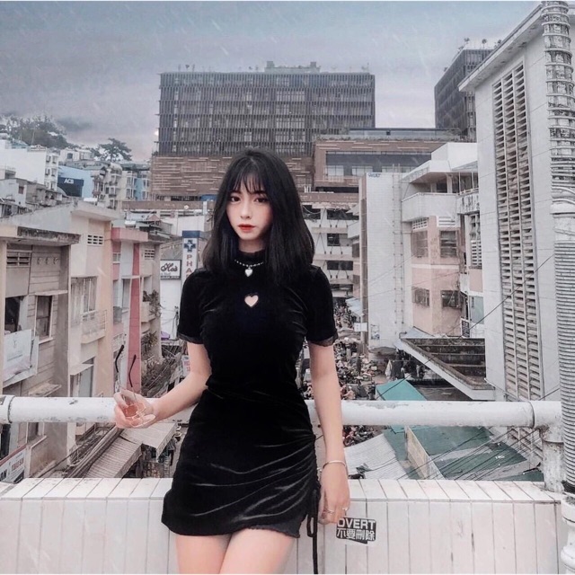 ĐẦM NHUNG ĐEN BODY