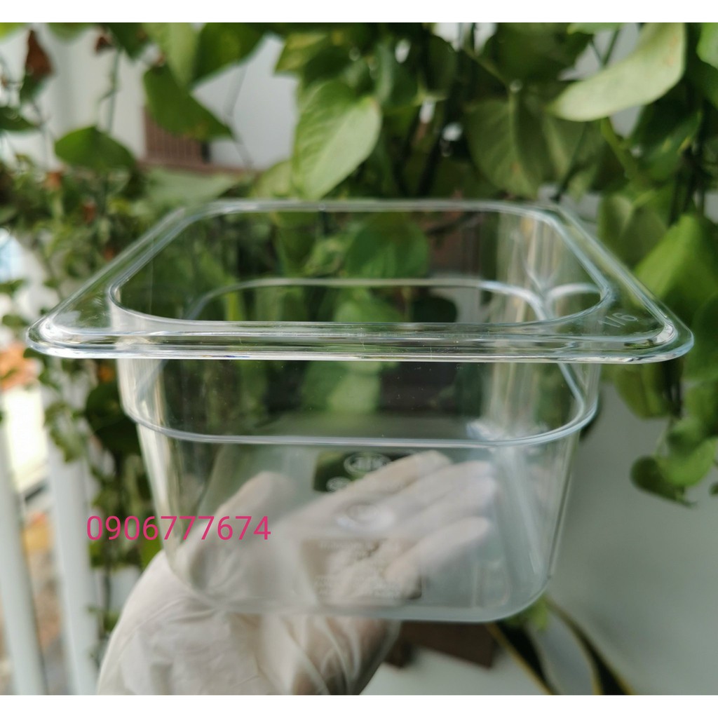 Tên: Bộ 2 khay Mika đựng topping GN 1/6 cao 10cm. Có nắp