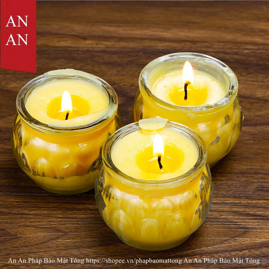 Nến Bơ Viên Loại 2h-4h-8h-12h  Bơ Vàng Và Đỏ