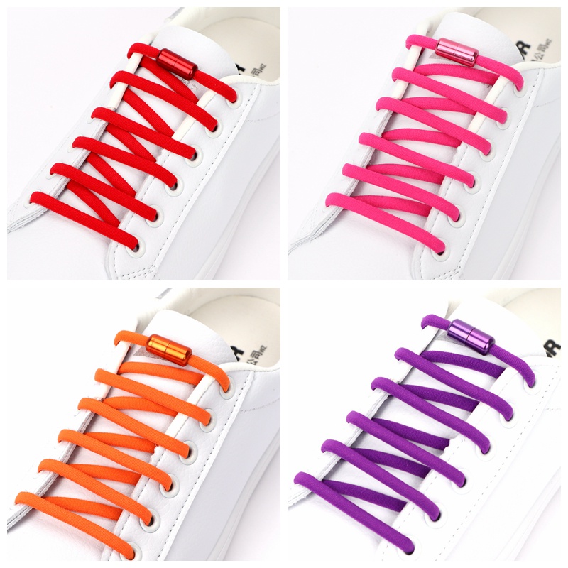 Dây Giày Không Cần Buộc Nhanh Hình Bán Nguyệt Bằng Nhôm Cho Trẻ Em Và Người Lớn