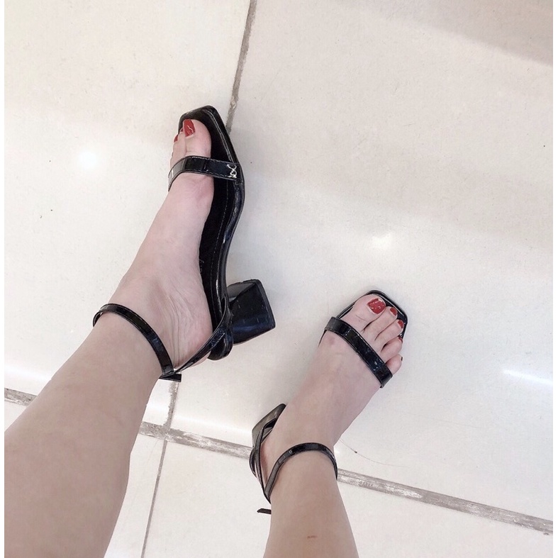 Giày Sandal Gót Bầu Quai Ngang Mã S5