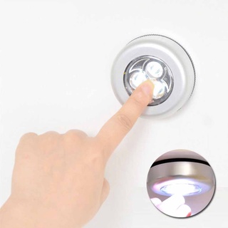 [Biho] 3 LED Battery Powered Wireless Night Light Stick Tap Touch Push Security Closet Cabinet Kitchen Wall Lamp