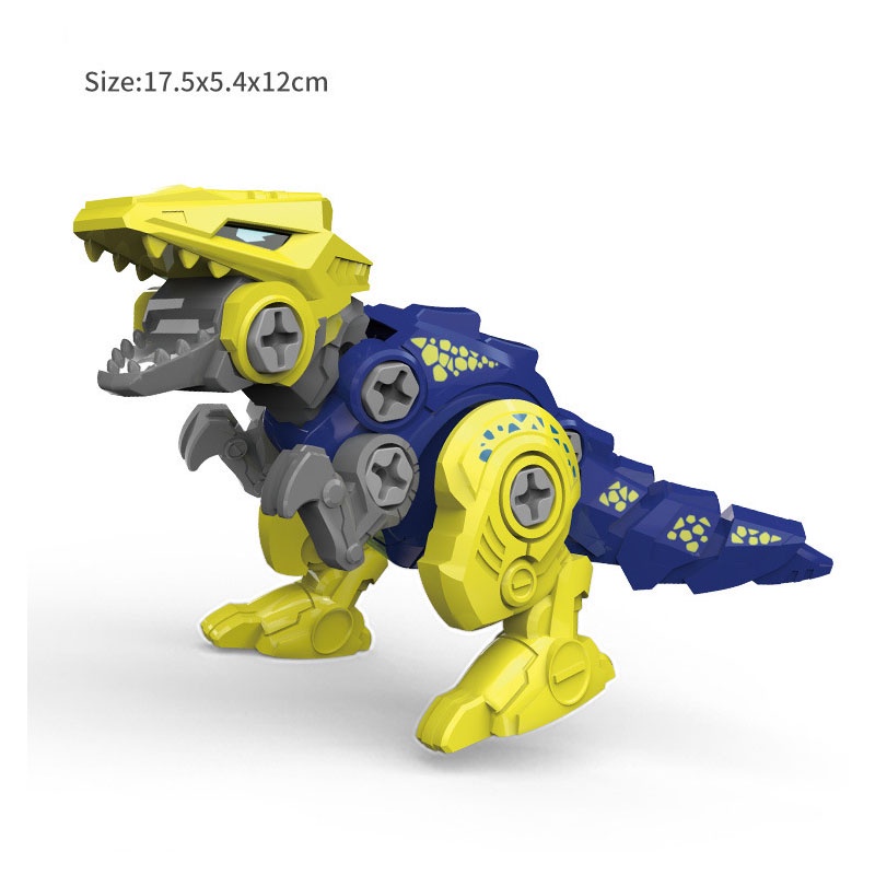 Bộ đồ chơi lắp ráp robot khủng long 5 con trong 1 hộp đựng bằng giấy, kèm tô vít, chất liệu nhựa ABS an toàn